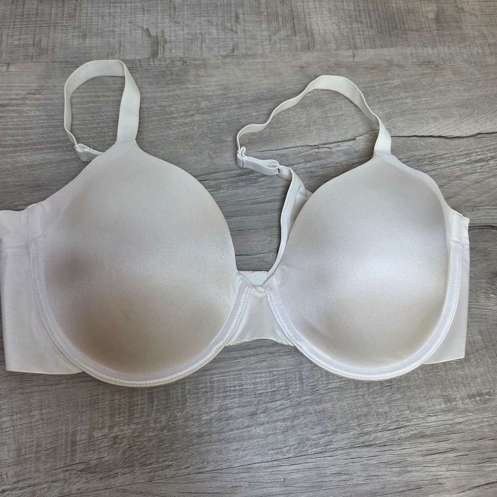 Maidenform Luxe T-Shirt Bra DM7541 Women's White 38D Smoothing 3 Back Clasps